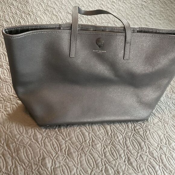 Kurt Geiger Richmond Shopper Gray Leather Tote Bag - Picture 2 of 9